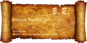 Becza Renáta névjegykártya